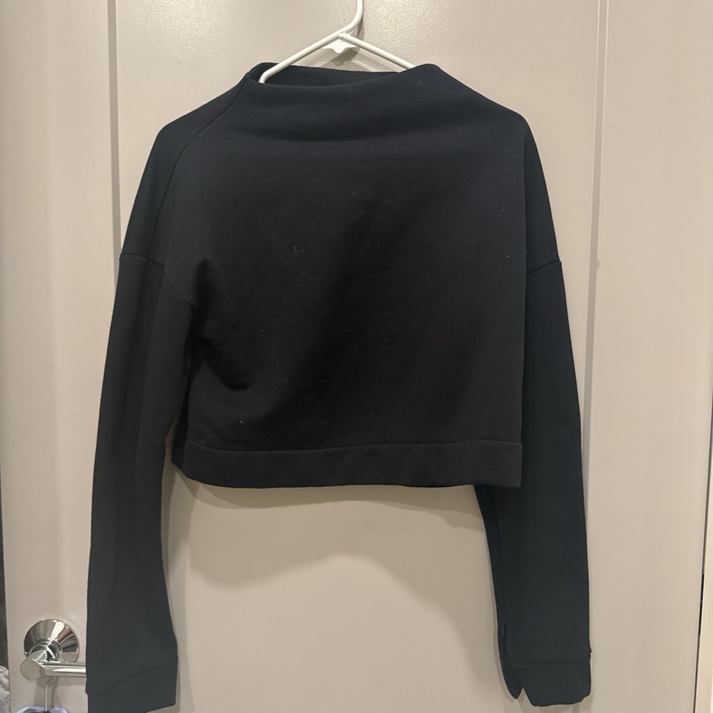 Zara Blue Cropped Hoodie Sweatshirt